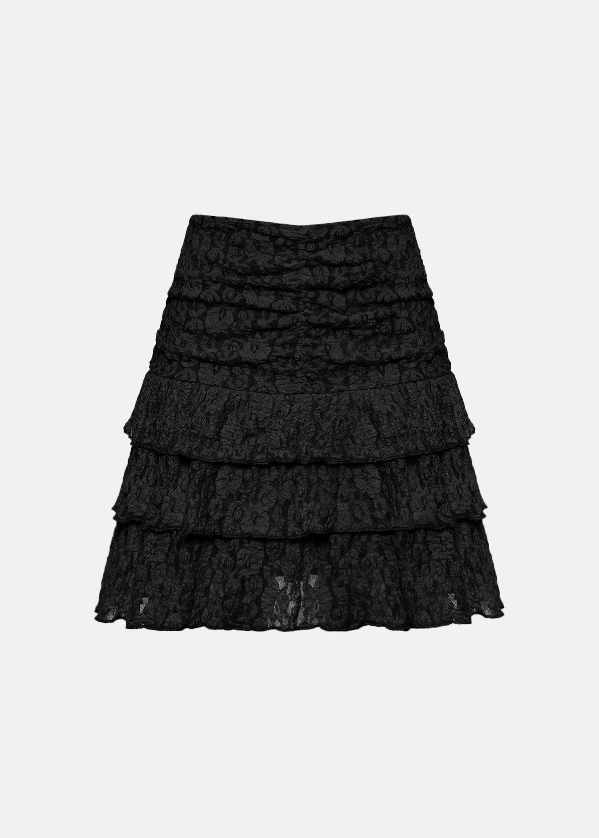 Μίνι σκόρτς από δαντέλα με βολάν