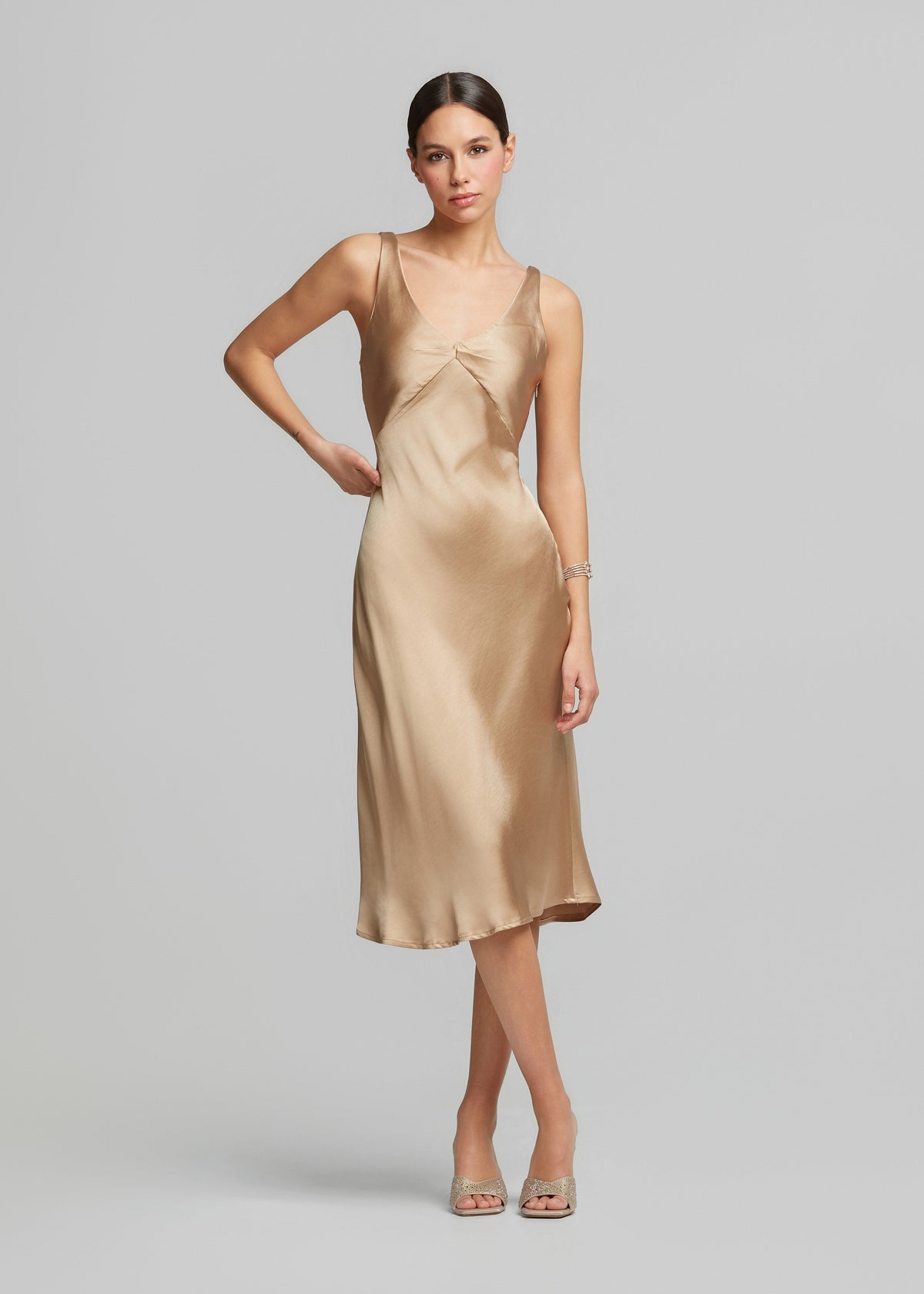 Μίντι lingerie φόρεμα σε σατέν όψη